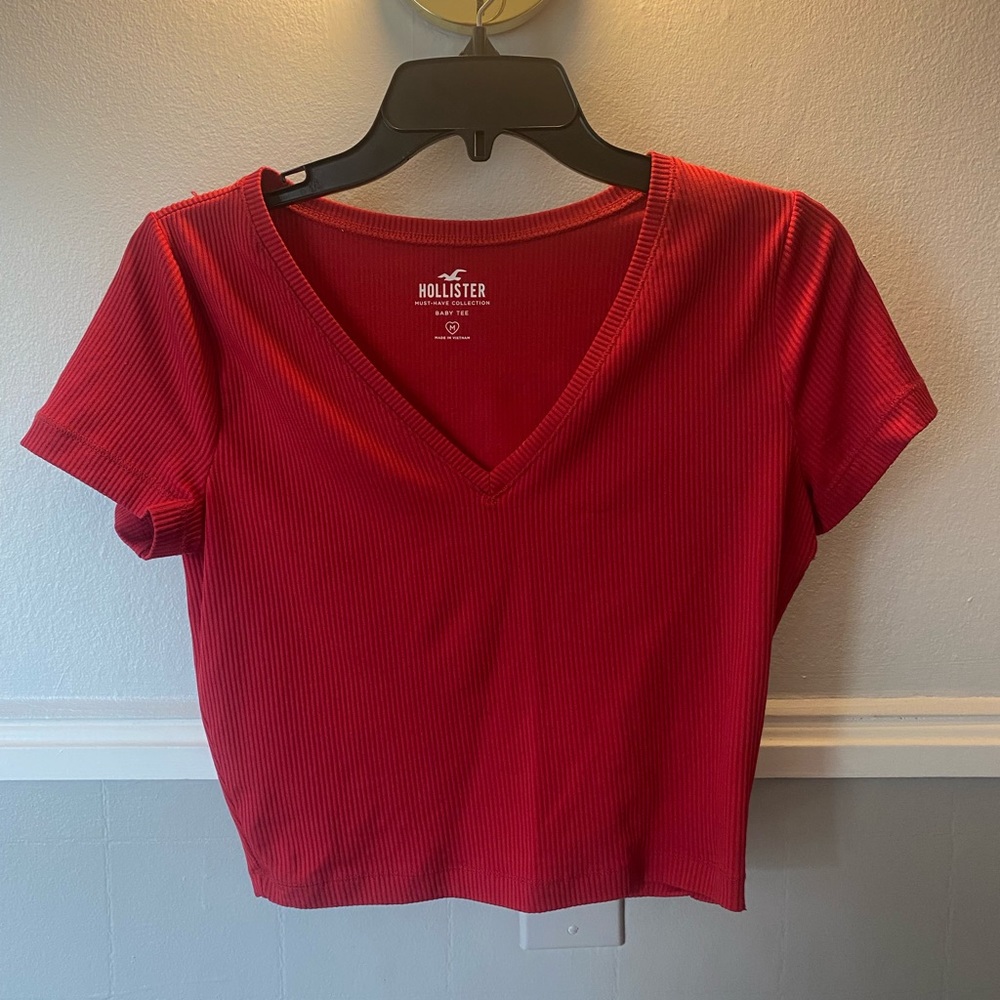 Hollister Baby Tee. Size M. Color: red
